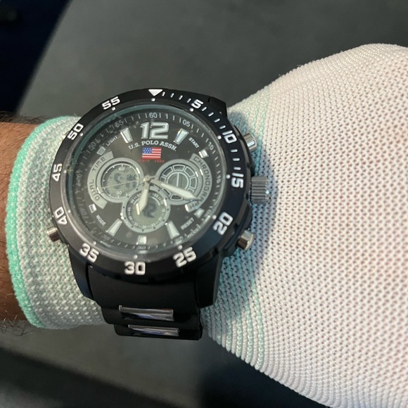 U.S. Polo Assn. Black and Silver Chronograph Watch - Picture 1 of 5